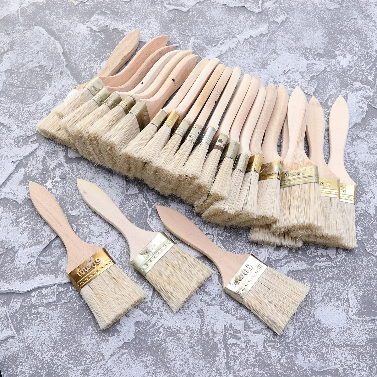 23pcs Paint Wooden Handle Bristle Brush for Wall and Furniture Painting (2inch, Thin Handle) Paint Brush