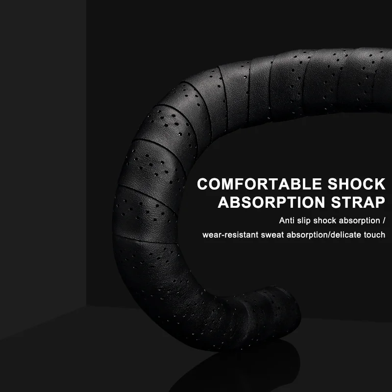Bicycle Handlebar Tape With 2 Bar Plugs PU EVA High Tenacity Anti-Slip Shock Absorption Breathable Road Bike Fixed Gear Belts