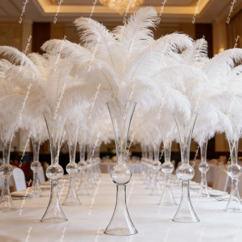 12/4pcs)60cm./75cm tall Tall Glass Flower Vase for Wedding Party Decoration Clear Floral Centerpiece