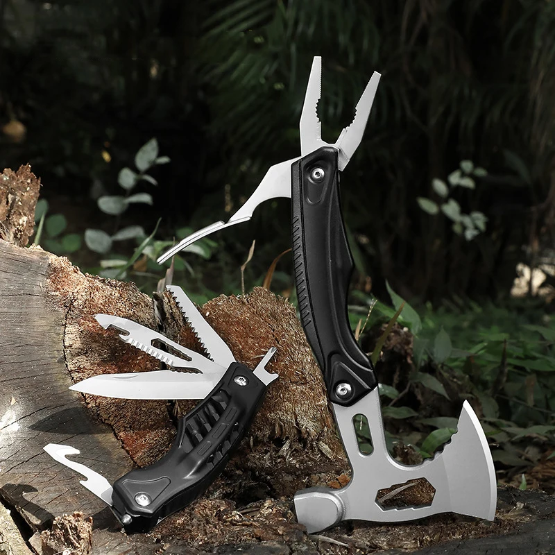 Multifunctional Axe 27-in-1 MultiTool Hatchet Camping Accessories Survival Gear Detachable Fold Pliers Axe Hammer EDC Tool knife