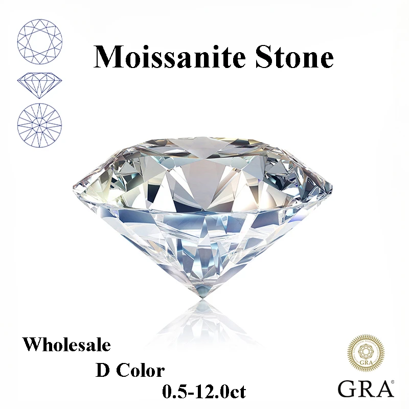 

Promotion Real D Color Moissanite Stone with Certificate VVS1 Moissanite Lab Diamonds Moissanita Loose Gemstones GRA Certified