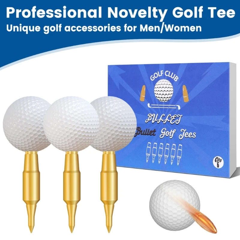 

11UE 6Pieces Golf Tees Low Resistance Golf Tees Plastic Golf Ball Base Plastic Support Tees for Long Distant Hit Training