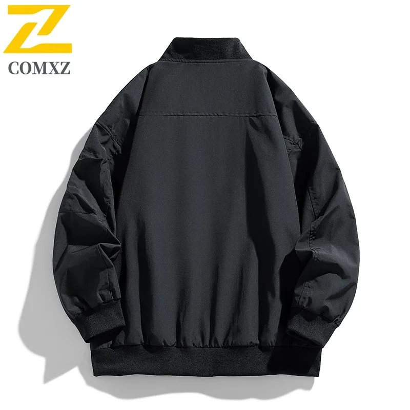 سترة COMXZ للاستخدام الخارجي بياقة واقفة للرجال، معطف مريح للركوب والترفيه والتخييم، خفيف الوزن ومقاوم للرياح، ملابس خريفية جديدة #5