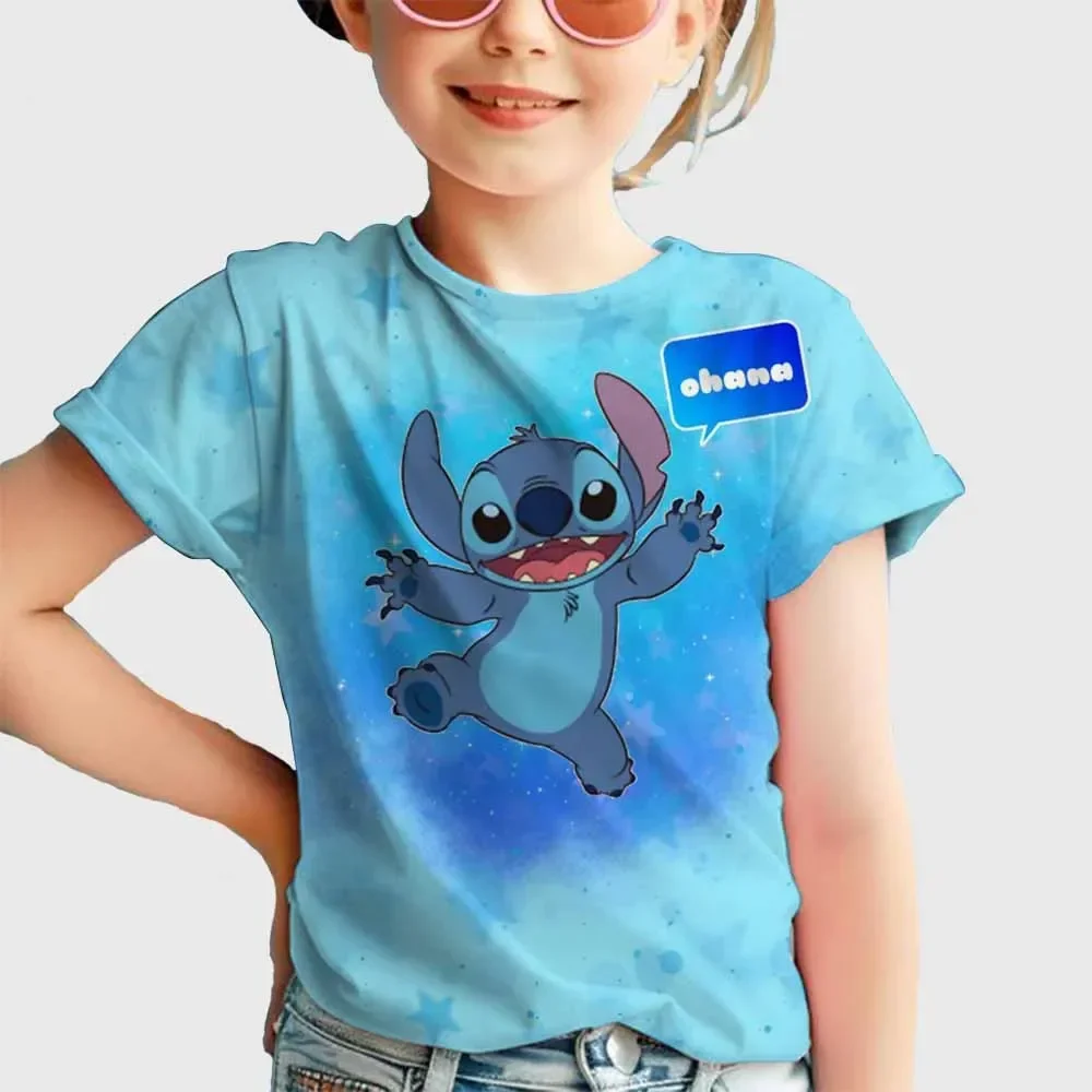 

Kawaii Lilo Stitch Cartoon T Shirt New Children Kids Stitch Cute Manga T-shirt Y2k Graphic Tshirt Girl Boy Top Tees Lilo Stich