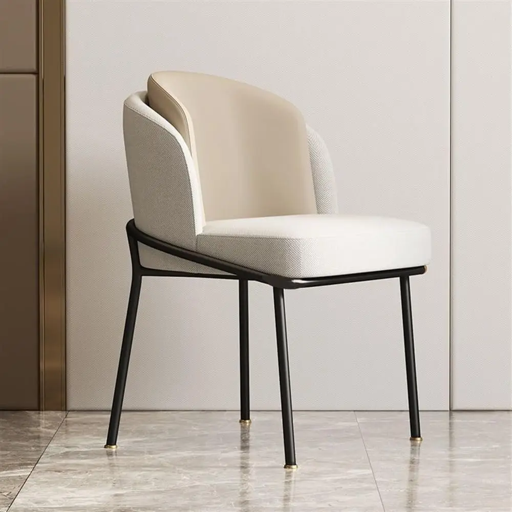 

m Cream Modern Dining Chairs with Back Kitchen Side Chairs with Metal Legs for Dining Room Restaurant Breakfast Nook m