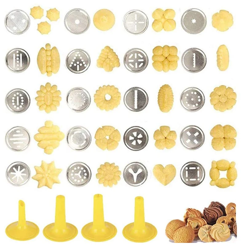 Cookie Press Gun and Icing Set Christmas Spritz  Alloy Churro Maker With  4 Pastry Tip 20 Discs Biscuit Mold Tool