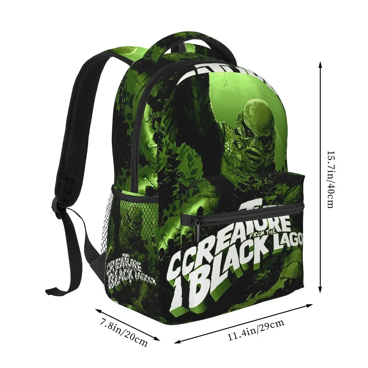 Creature From The Black Lagoon Monster Backpack Diskon Besar Daypack Tas Buku Kapasitas Besar Tas Sekolah Tas Bahu untuk Pria Wanita