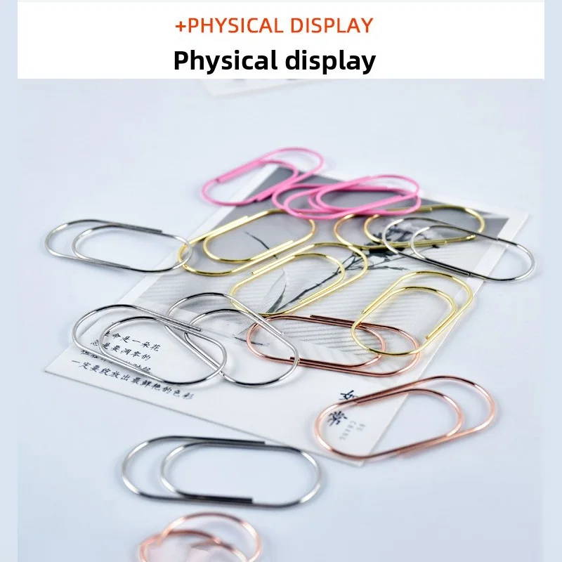 50PCS 대형 사이즈 50mm 종이 클립 금속 만화 색상 장식용 사무실 파일 학생 노트북 정리함