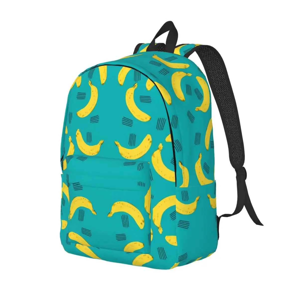 Yellow Banana Backpack Fruit Print Student Unisex Polyester Trekking Backpacks Large Cute High School Bags Rucksack