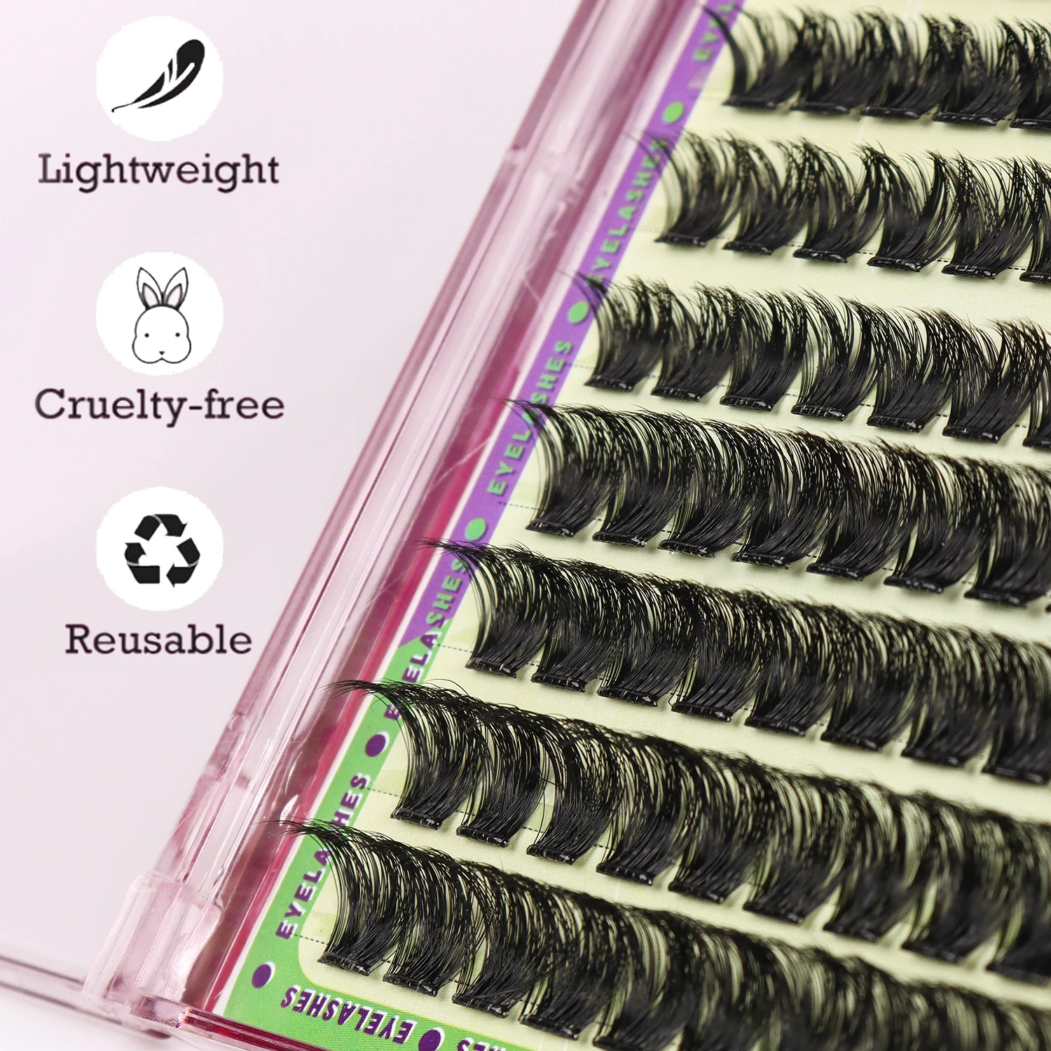 120 Uds. De pestañas autoadhesivas, 10-12-14mm, pestañas individuales sin pegamento, rizador y esponjoso, pestañas postizas DIY