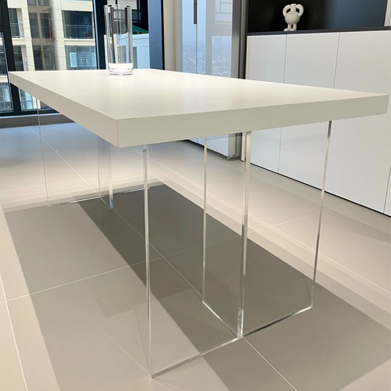 Wabi-sabi Style Office Desks Floating Island Table Designer White Office Desks Solid Wood Furniture Mesa De Trabalho YS40CC
