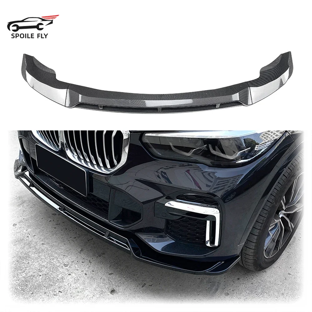 For BMW X5 G05 M50 xDrive 40i 35i 30d 2018-2022 M-Pack Front Lip Bumper Glossy Black Or Carbon Fiber Look Body Kit