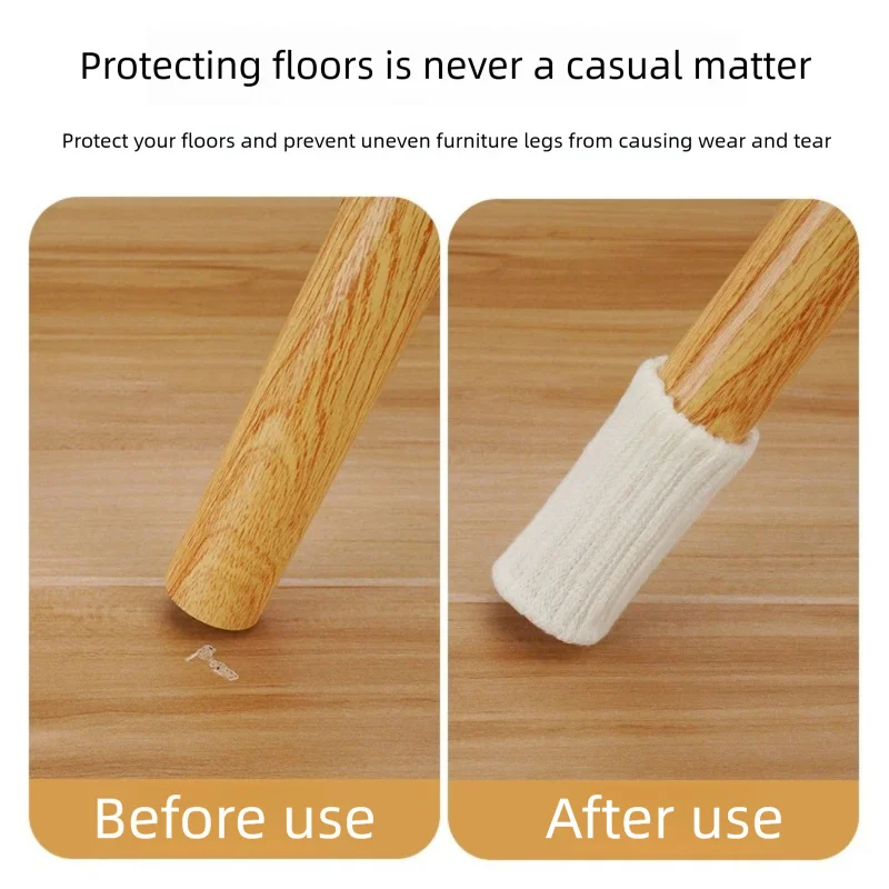 20Pcs Chair Legs Socks Knitted Furniture Feet Floor Protectors Anti-slip Pads Silent Thicken Table Chair Leg Socks Covers image 5