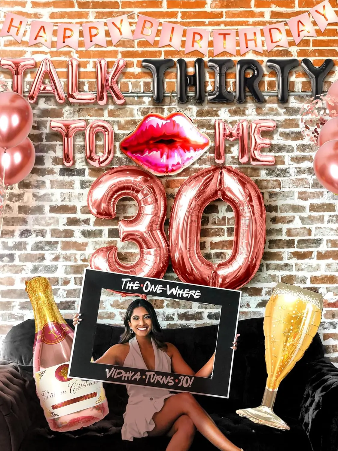 LaVenty 53 Pezzi Palloncini Talk 30 to Me in oro rosa Talk 30 to Me Decorazione di compleanno Talk Trent To Me Sfondo Talk Trenta Me