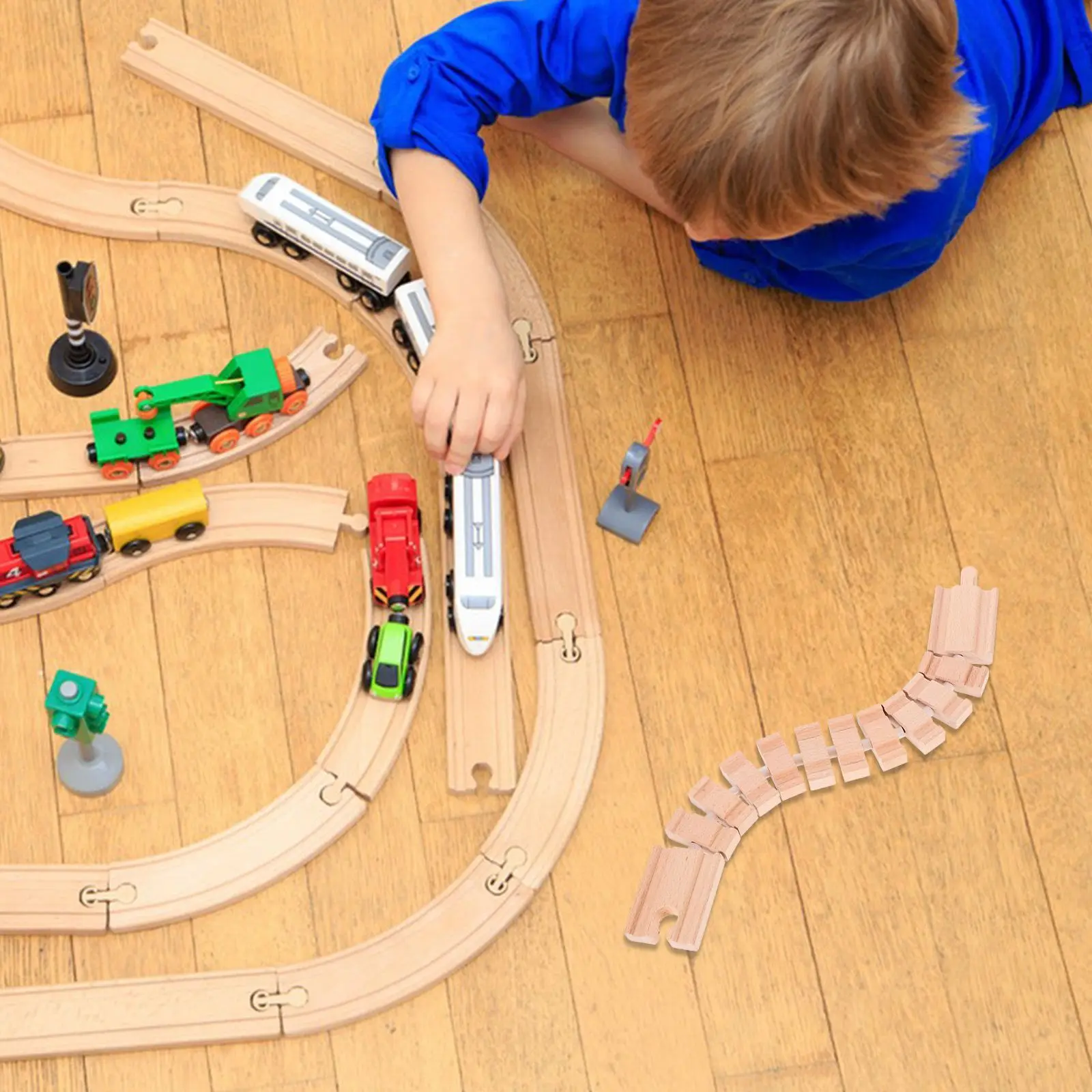 Juguetes a granel, accesorios de vía de tren de madera, piezas de repuesto de expansión de montaje, modelo de pistas de expansión de carretera, juguetes a granel para niños