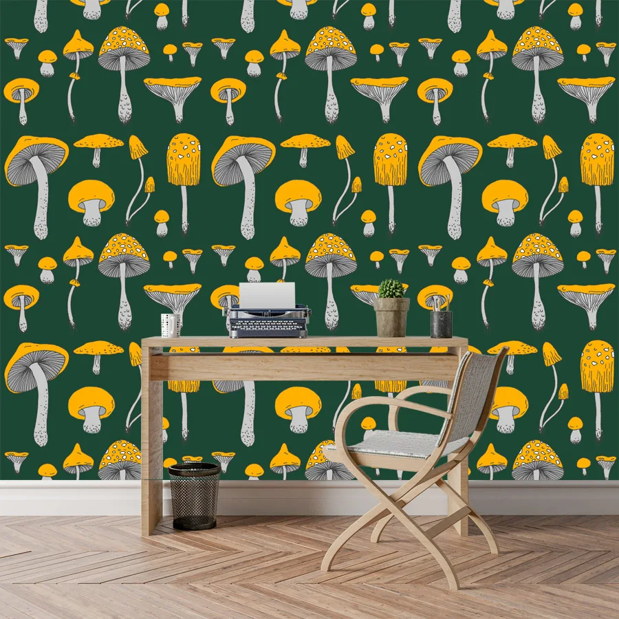 

Самоклеящиеся обои с рисунком грибов для декора гостиной, настенный декор, украшение для дома, ресторана, мурал