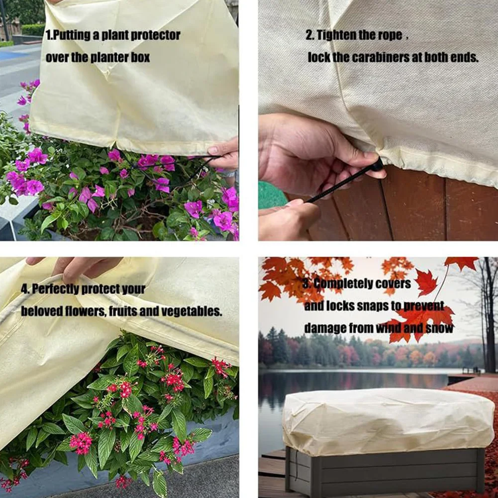 

Complete Plant Care Solution with For Rectangular Plant Box Frost Protection Cover Shield Plants from the Elements