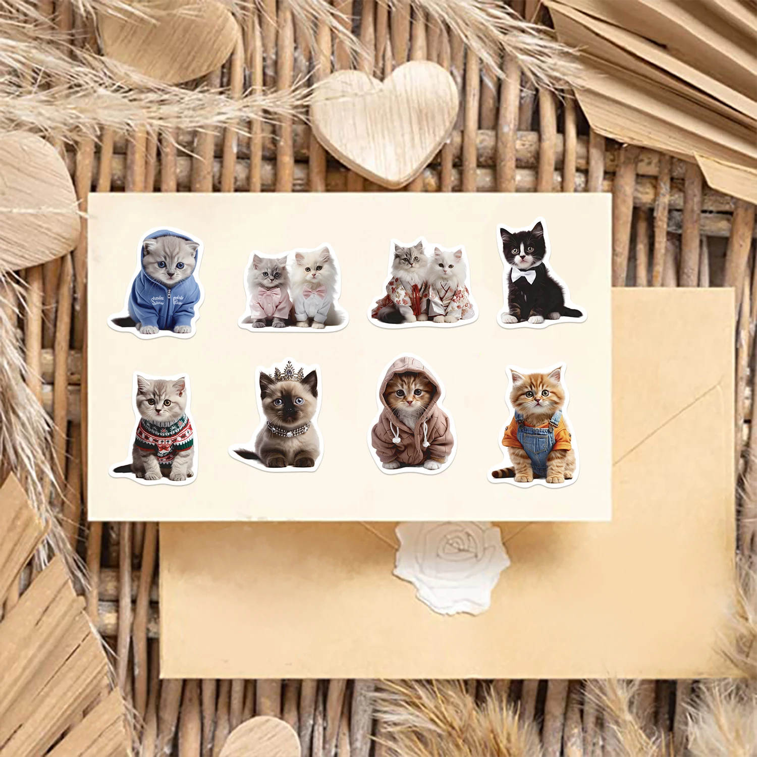 50PCS Cute Cat Animals Kawaii DIY Stickers For Waterproof Skateboard Laptop Phone Diary Car Vinyl PVC Decoration Stickers