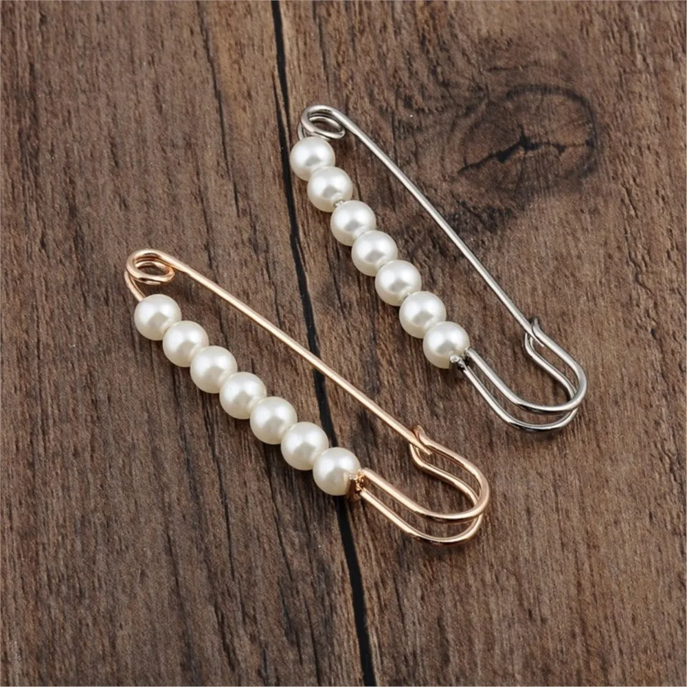 10pcs Large Faux Pearl Decorative Safety Brooch Pins for Women Clips for DIY Women Clothing Dress Pants Skirt Jewelry Making view 6