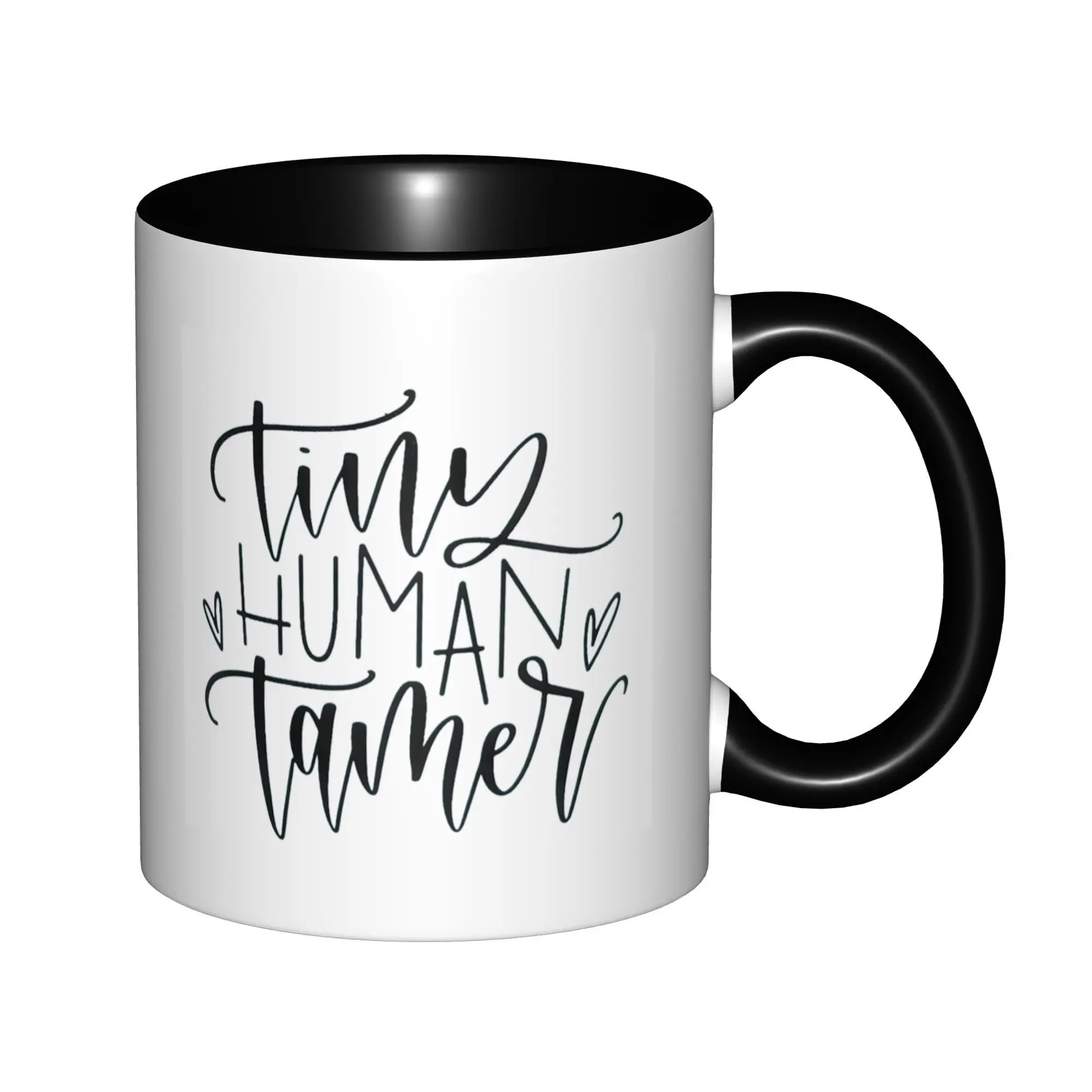 

Tiny Human Tamer for Teacher Appreciation Mugs With Black Handle Birthday Coffee Mugs Ceramic Tea Cups 11oz