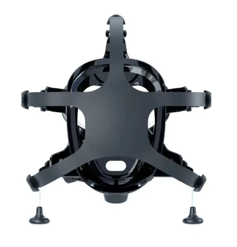 Set Masker Selam Silikon Full-face dengan Snorkel, Kacamata Selam, Dapat Dihubungkan ke Alat Pernapasan Bawah Air