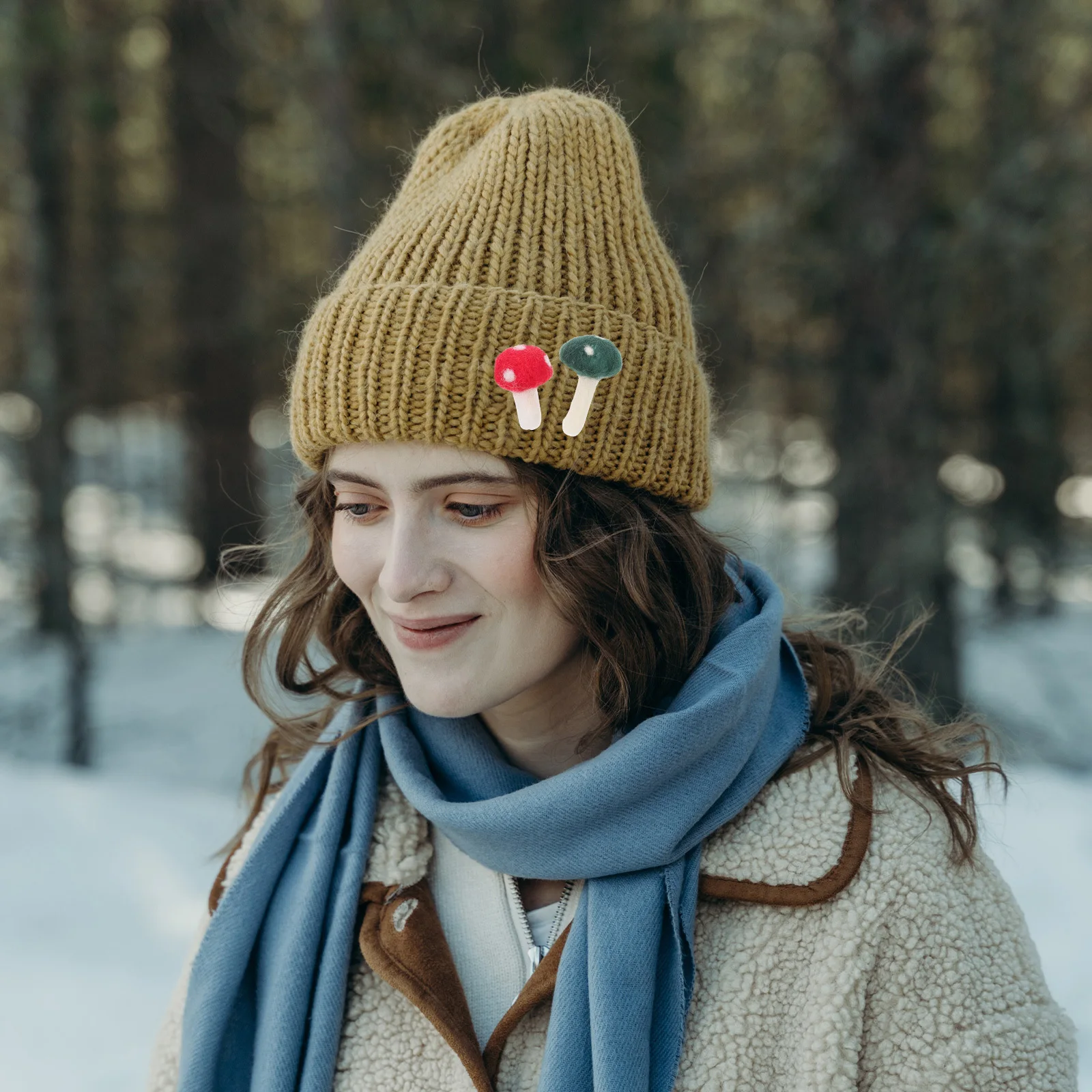 

12Pcs Felt Mushroom Ornaments DIY Headdress Decoration Material for Crafts Garland Wreath Headwear Felt Mushroom Decoration