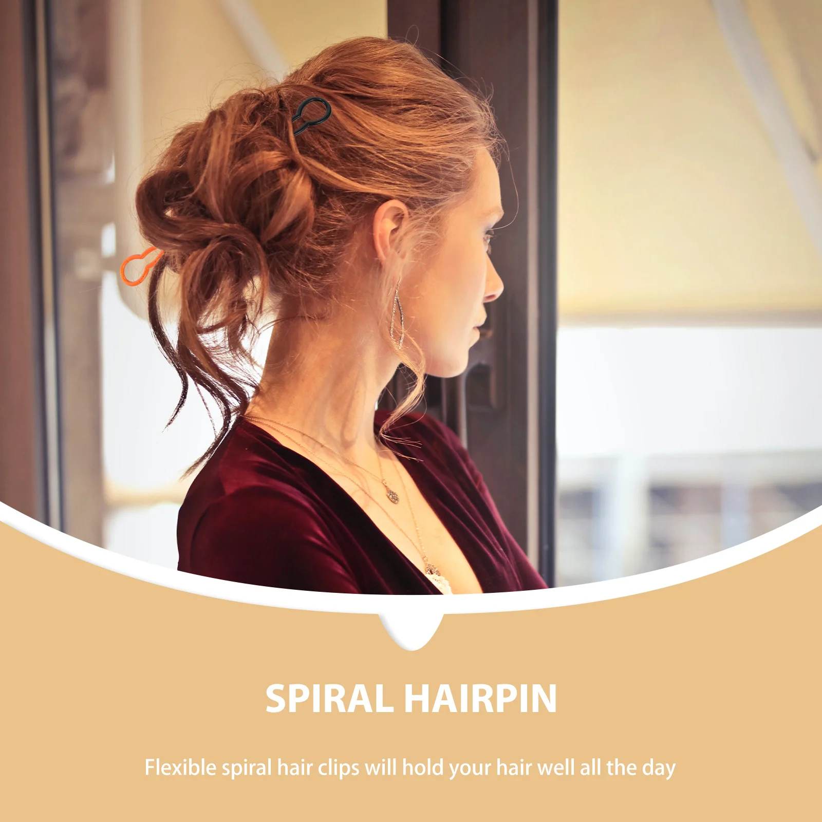 

12 шт. U-образные спиральные заколки для волос с быстрым поворотом, зажимы для укладки кос для легкой приподнятия черного кофе