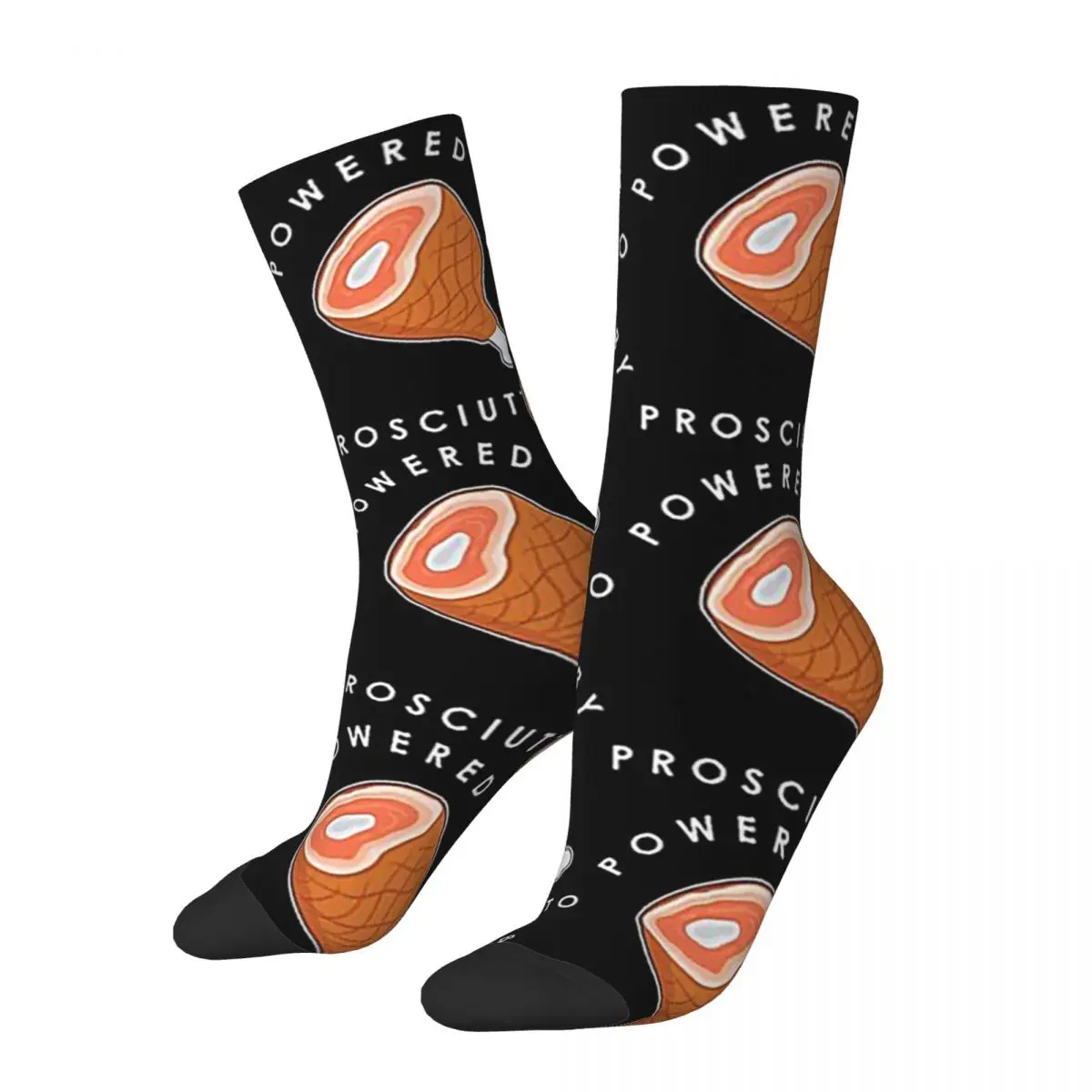 

Funny Italian Food Powered By Prosciutto Print Socks Super Soft Stockings All Season Long Socks for Man's Woman Birthday Present