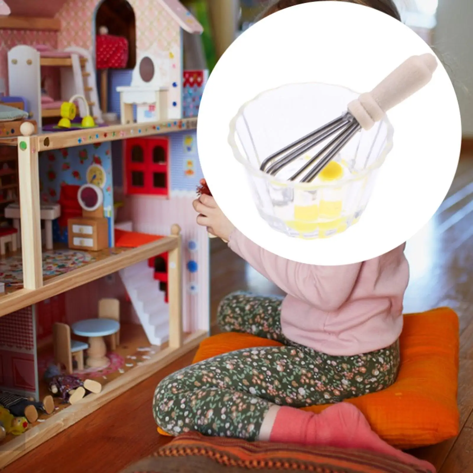 1/12 스케일 달걀 거품기 세트 달걀 그릇 거품기 DIY 모델 생일 선물 역할 놀이 소품 미니어처 음식 장난감 침실 장식용