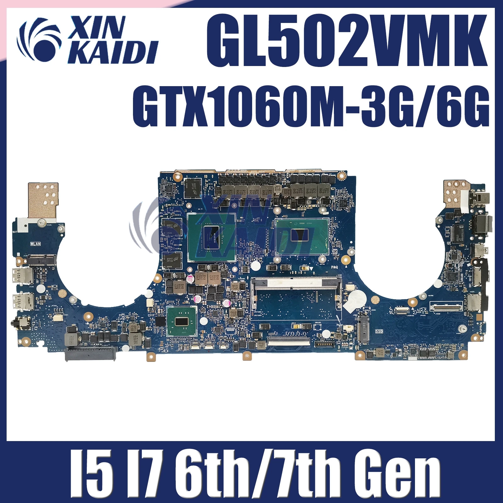 

GL502VM MAINboard For ASUS S5VM S5V GL502V GL502VMK GL502VML GL502VMZ Laptop Motherboard I7-6700HQ I7-7700HQ GTX1060M-3G/6G