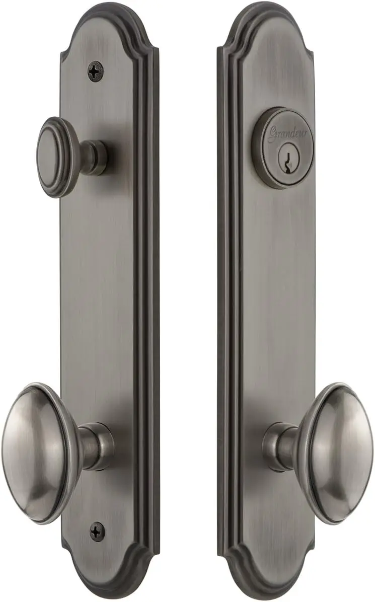 Hardware 839535 Arc Tall Plate Complete Entry Set With Eden Prairie Knob, Backset Size - 2.75