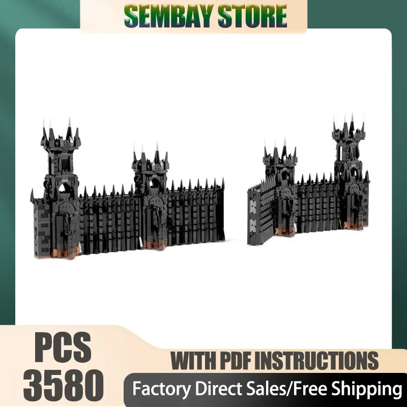 Ringen Film Moc Bouwstenen UCS Zwarte Poort van Mordor Model Bakstenen DIY Assemblage Technische Constructie Speelgoed Set Vakantiecadeaus