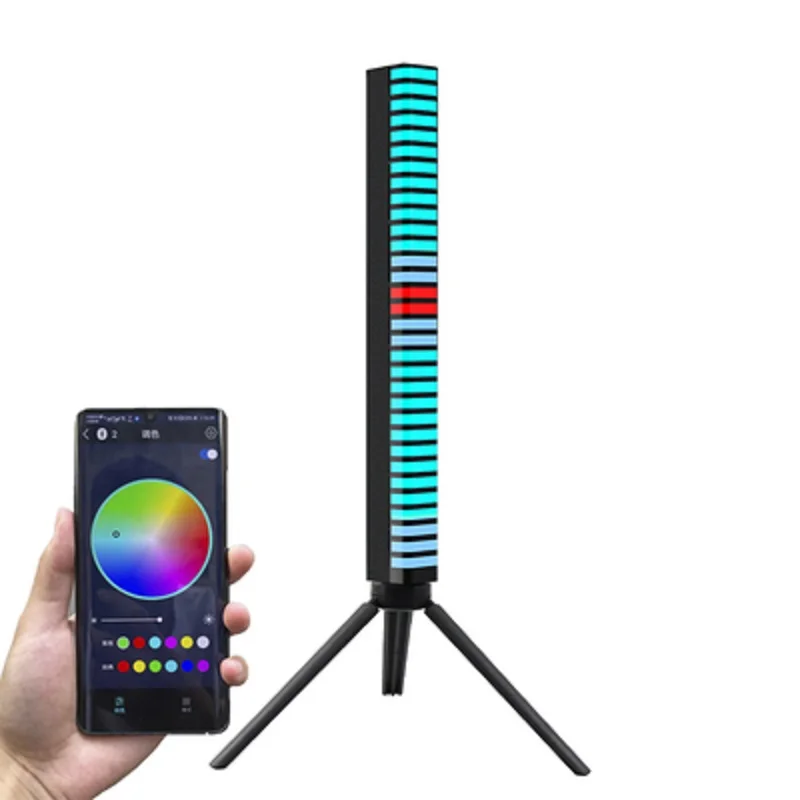 Ativado por Voz 3D RGB Música LED Lâmpada Atmosfera de Carro, Luz Ambiente, Controle de Som, Pickup Ritmo, Novo, 2024