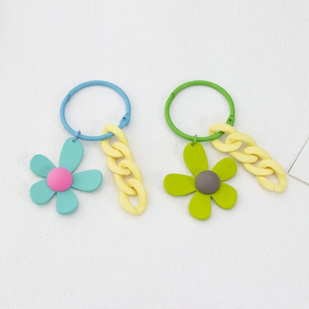 New Acrylic Flower Keychain Pendant Rope Decoration Bag Charm Accessories Bag Decoration Hanging Jewelry Pendant Keyring