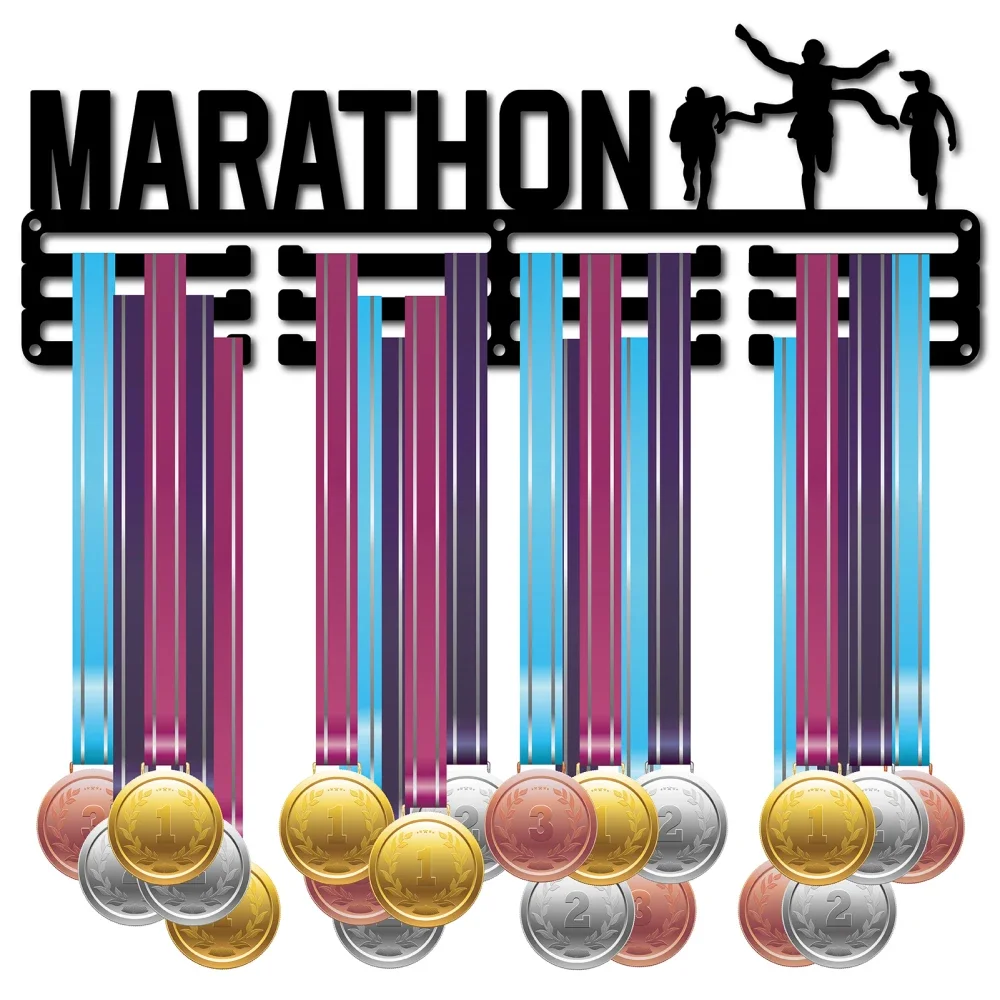 Medal Holder Display Marathon Running Hanger Rack Sports Award Metal Lanyard Holder Rack Sturdy Wall Mounted for Medals Platinum