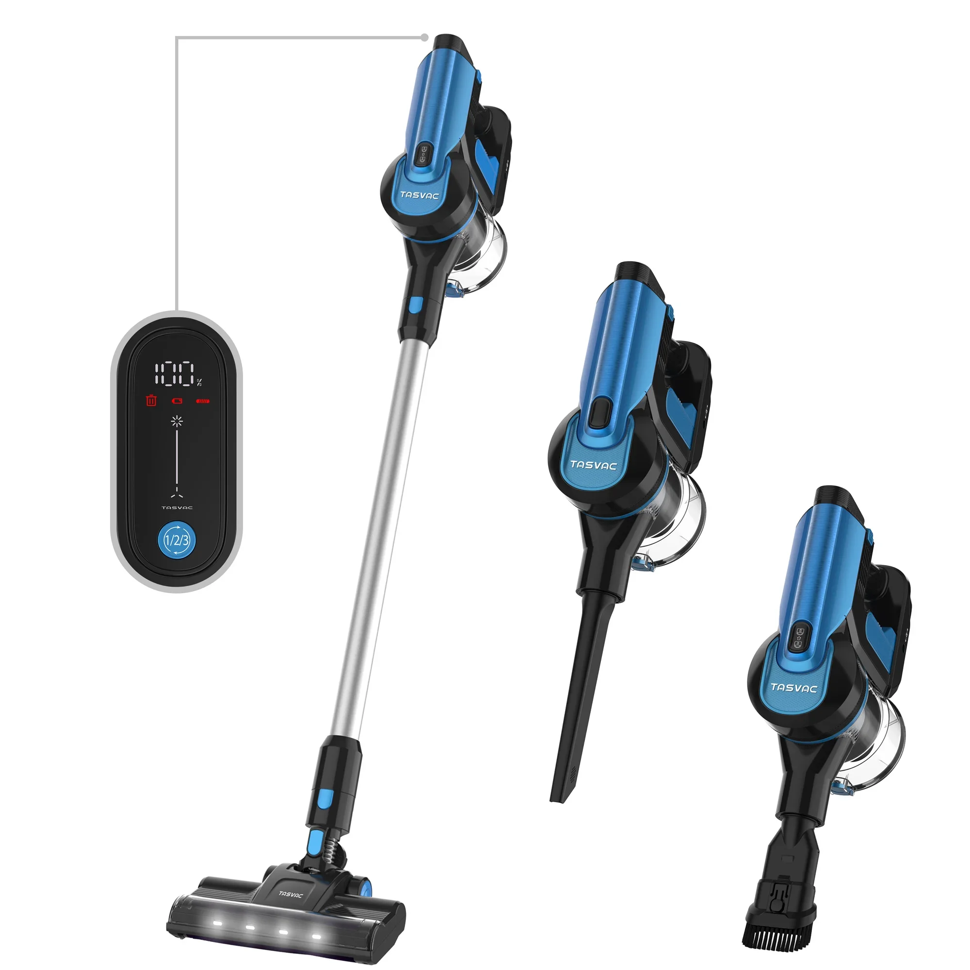 

S800 Portable Stick Vacuum Cleaner, 260W Broom Vacuum, 23 Kpa 6 in 1 Powerful Vacuum Cordless Lightweight