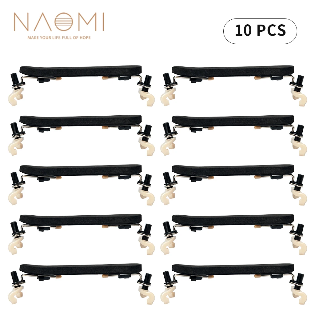 NAOMI 10pcs Violin Shoulder Rest For 3/4-4/4 Size Collapsible & Height Adjustable Feet Metal Durable Stand High Strength Sponge