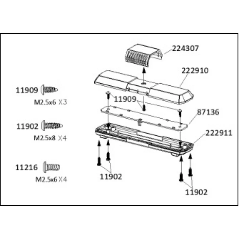 

CROSSRC Big Tiger Engineering Warning Ceiling Light Kit 222910 222911 CS-97401193