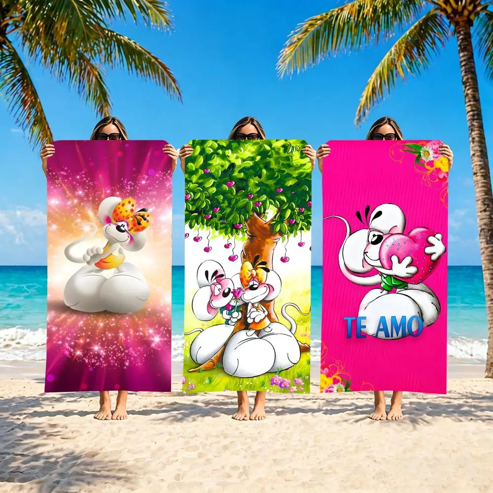 D-Diddl Maus-Handtuch, weiches Handtuch, Pool-Geschenk für Reisen, Fitness, Dusche, cooles Camping, schnell trocknend, Sport, großes Strandtuch
