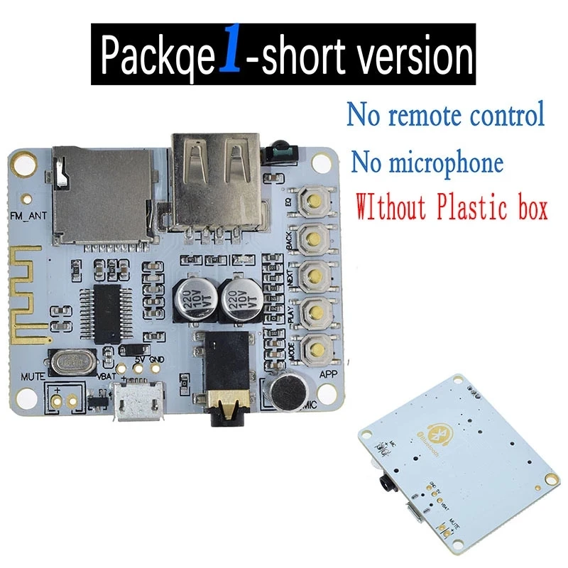 V5.0 V4.2 Bluetooth Audio Receiver board with USB TF card Slot decoding playback preamp output 5V Wireless Stereo Music Module