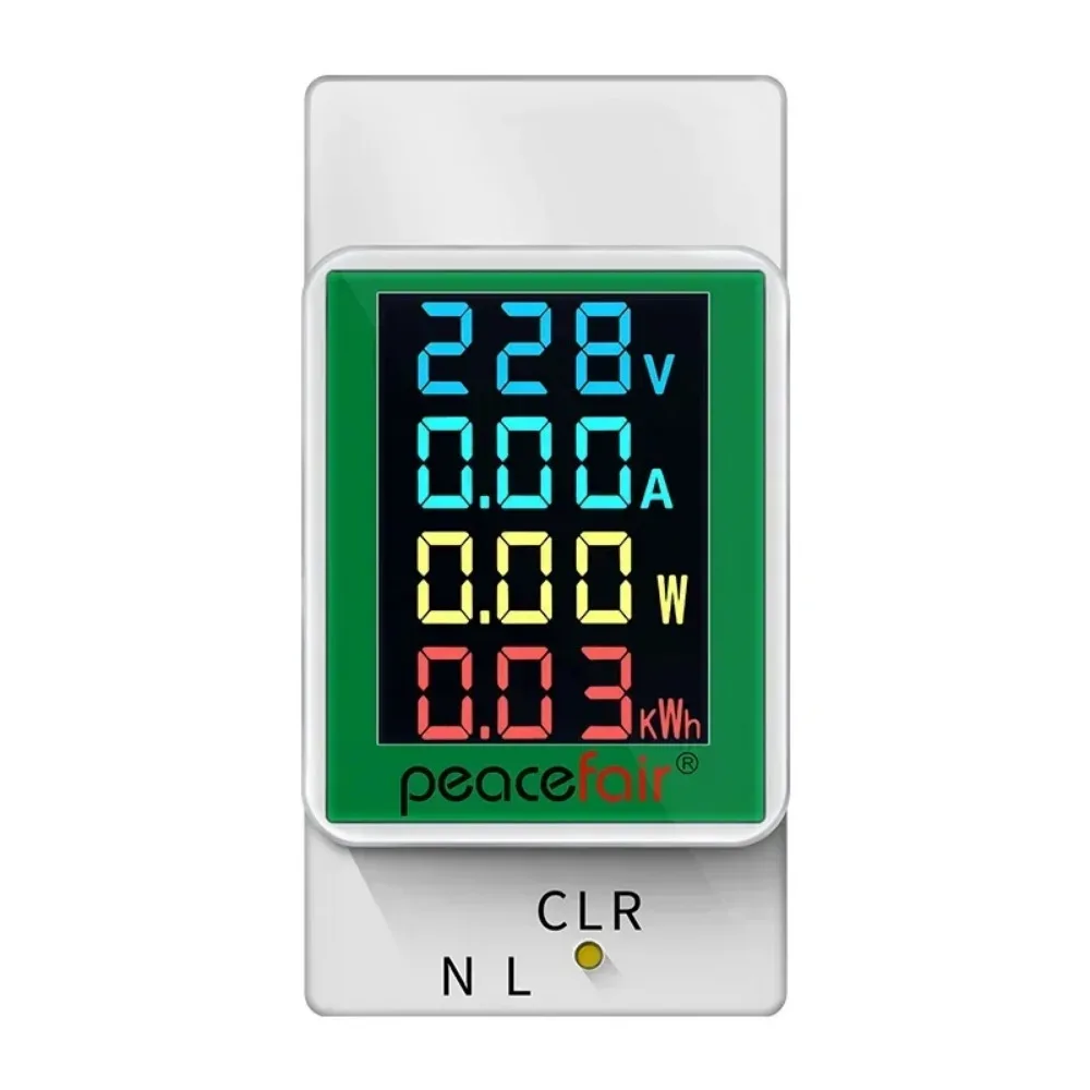 PZEM-008 100A Din Rail Electricity Multicolour Display Digital Power Energy Meter Watt Kwh Wattmeter Monitor Ammeter Voltmeter