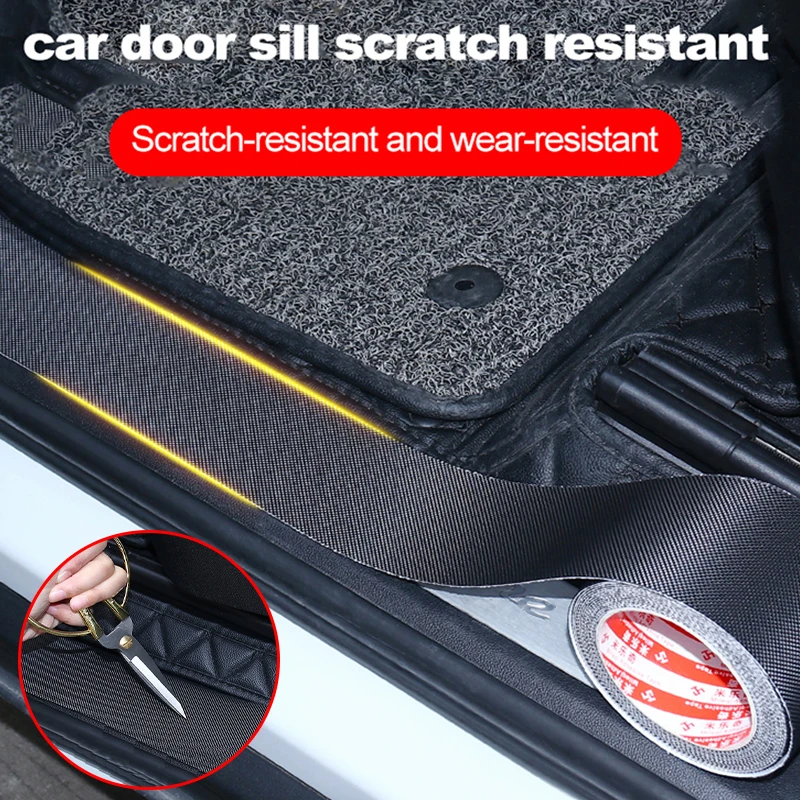 

Auto Door Sill Anti-stepping Protector Carbon Fiber For Car Sticker Trunk Protection Waterproof Protect Film Anti Scratch Tape