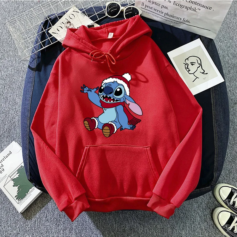 90s Hoodies Kawaii Christmas girls Kawaii Lilo Stitch Hoodie Women Stitch Cute Manga Sweatshirts Y2k Streetwear Female Hoody