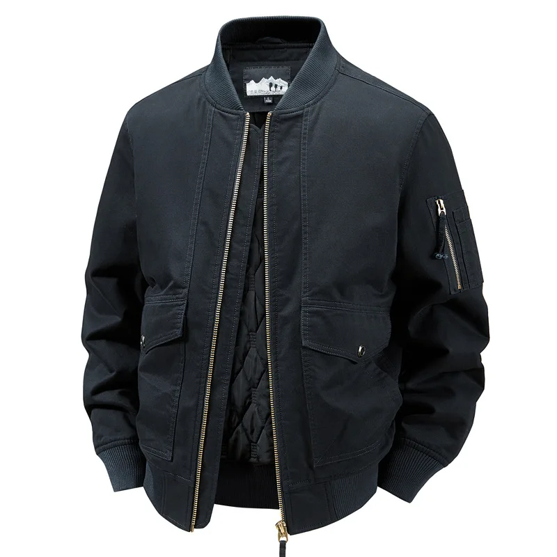 New Fashion Men Bomber Jackets Casual Tooling Jackets Male Winter Cotton Fleece Warm Parkas Quality Man Slim Cargo Coats Size 4X