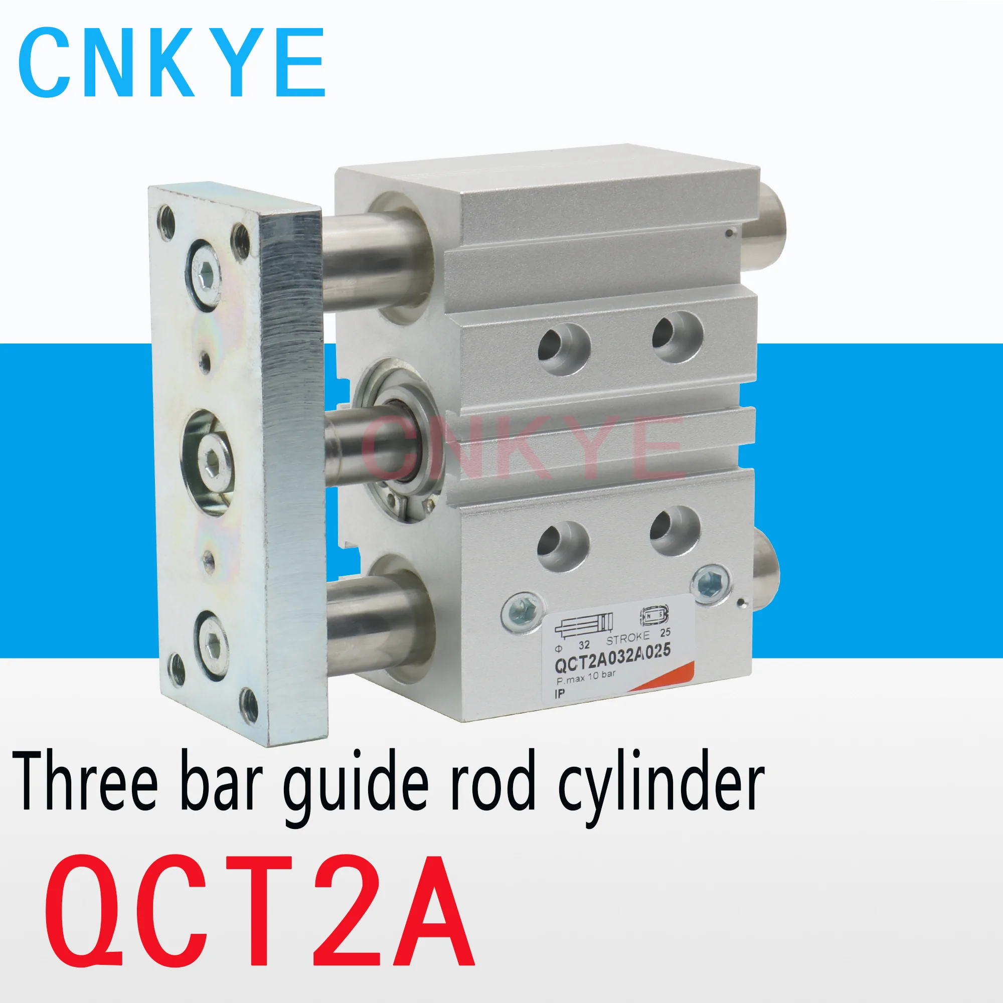 Triple-rod guide rod cylinder QCB2A QCT2A020A 025A 032A 040A 050A 063A QCT2A020A020 025 030 040 050 075 0100 0125 150 0200 QCT2A
