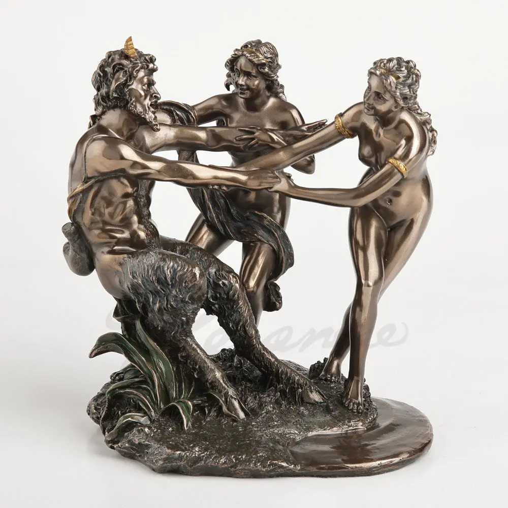 Greek Myth Pan God Pursuit Daphne Sculpture Vintage Bronze Home Decor Art Ornament Office Desktop Retro Aesthetic Decoratio Gift