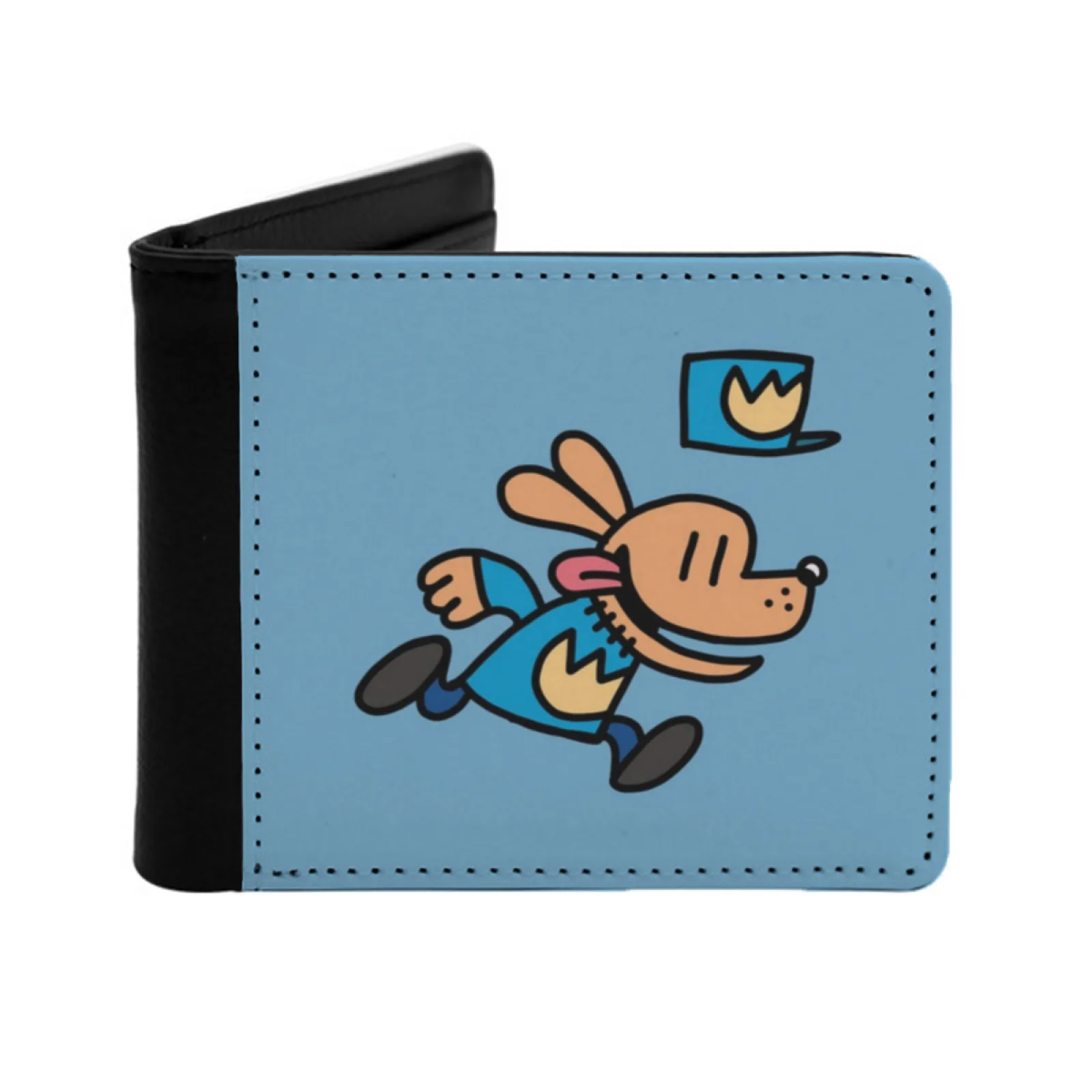 

Officer Dog Man Running Fan Art Men Wallets Card Man Wallet Short Purse Bi-Fold Personalized Purses Pilkey Captain Underpants