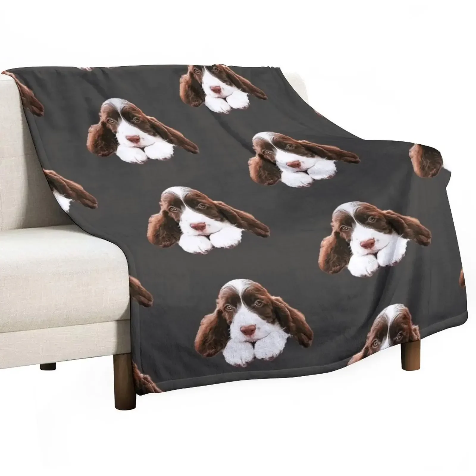 Springer Spaniel Cute Puppy Paws Throw Blanket Hair Decorative Throw Quilt Blankets