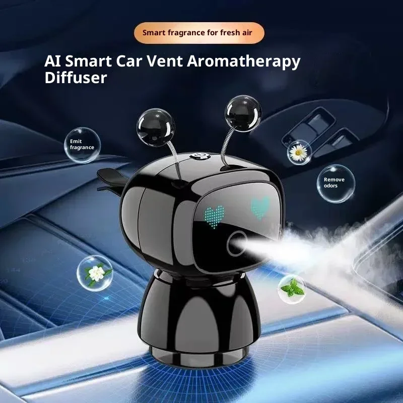 Mini Robot Car Vent Air Freshener Clip, Auto Engine Start, Summer Fresh Scent, Long Lasting Fragrance, Car Odor Eliminator
