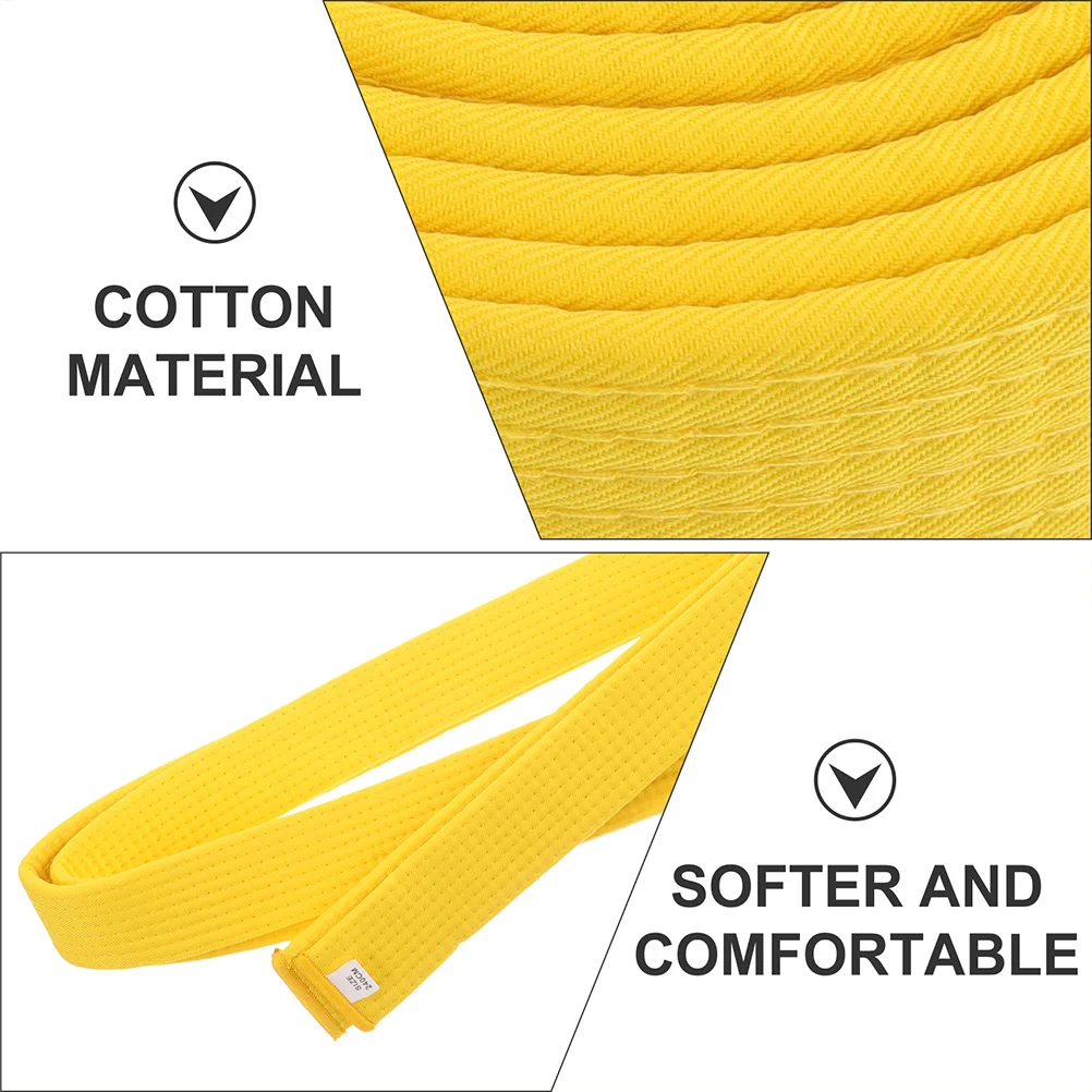 

2 Pcs Martial Arts Taekwondo Belt Kids Clothing Black Karate Yellow Cotton Child